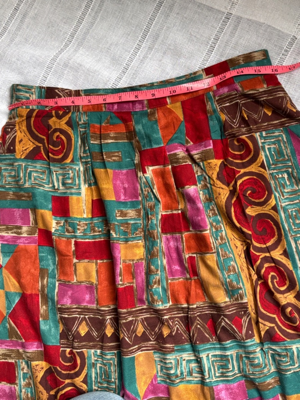 Requirements Multicolor Geometric Patchwork Print Midi Skirt - Picture 10 of 12
